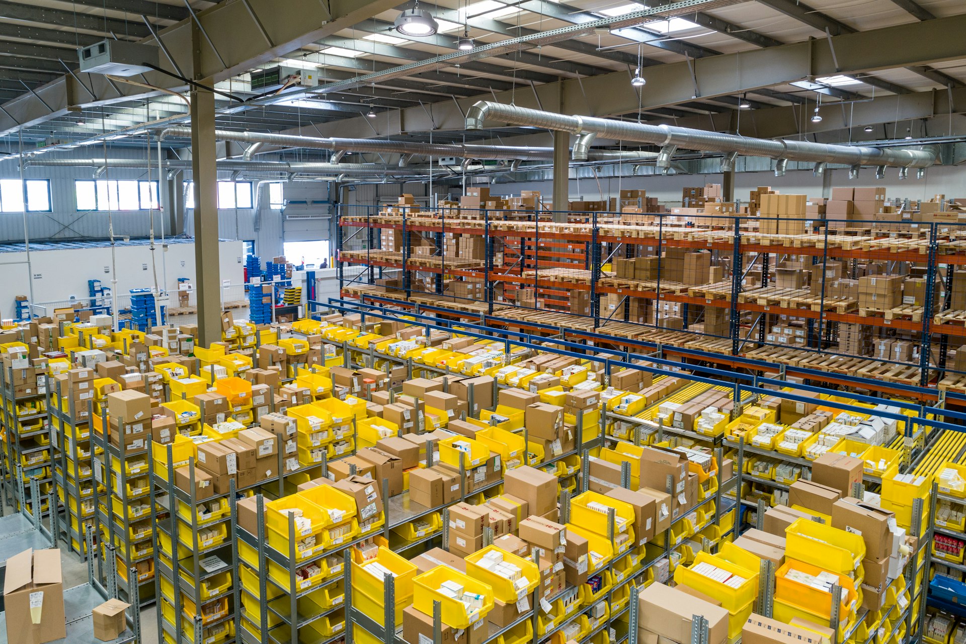 Logistics warehouse ready for cargo handling